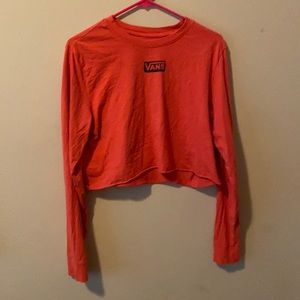 Orange long sleeve vans crop top M